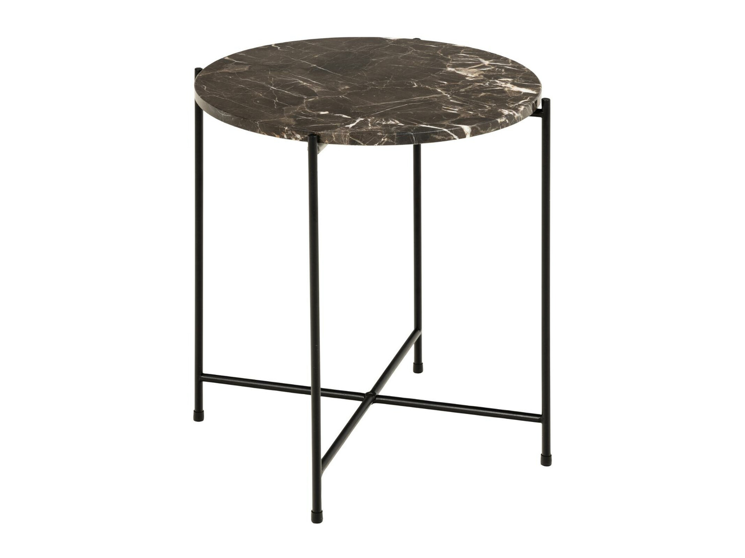 Mesa de apoio Norsica 609 (Mármore marrom + Preto)