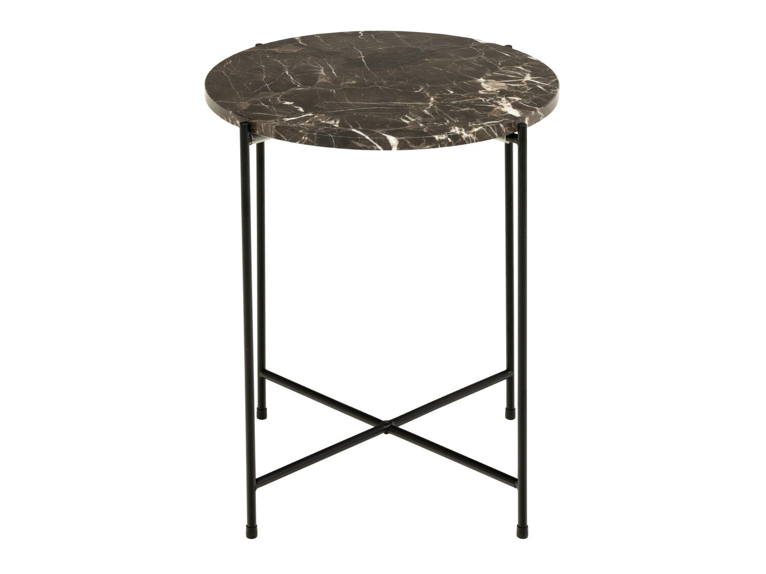 Mesa de apoio Norsica 609 (Mármore marrom + Preto)