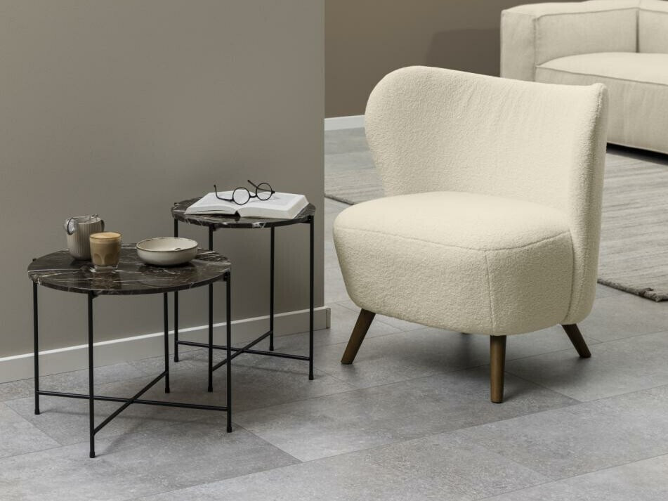 Mesa de apoio Norsica 609 (Mármore marrom + Preto)