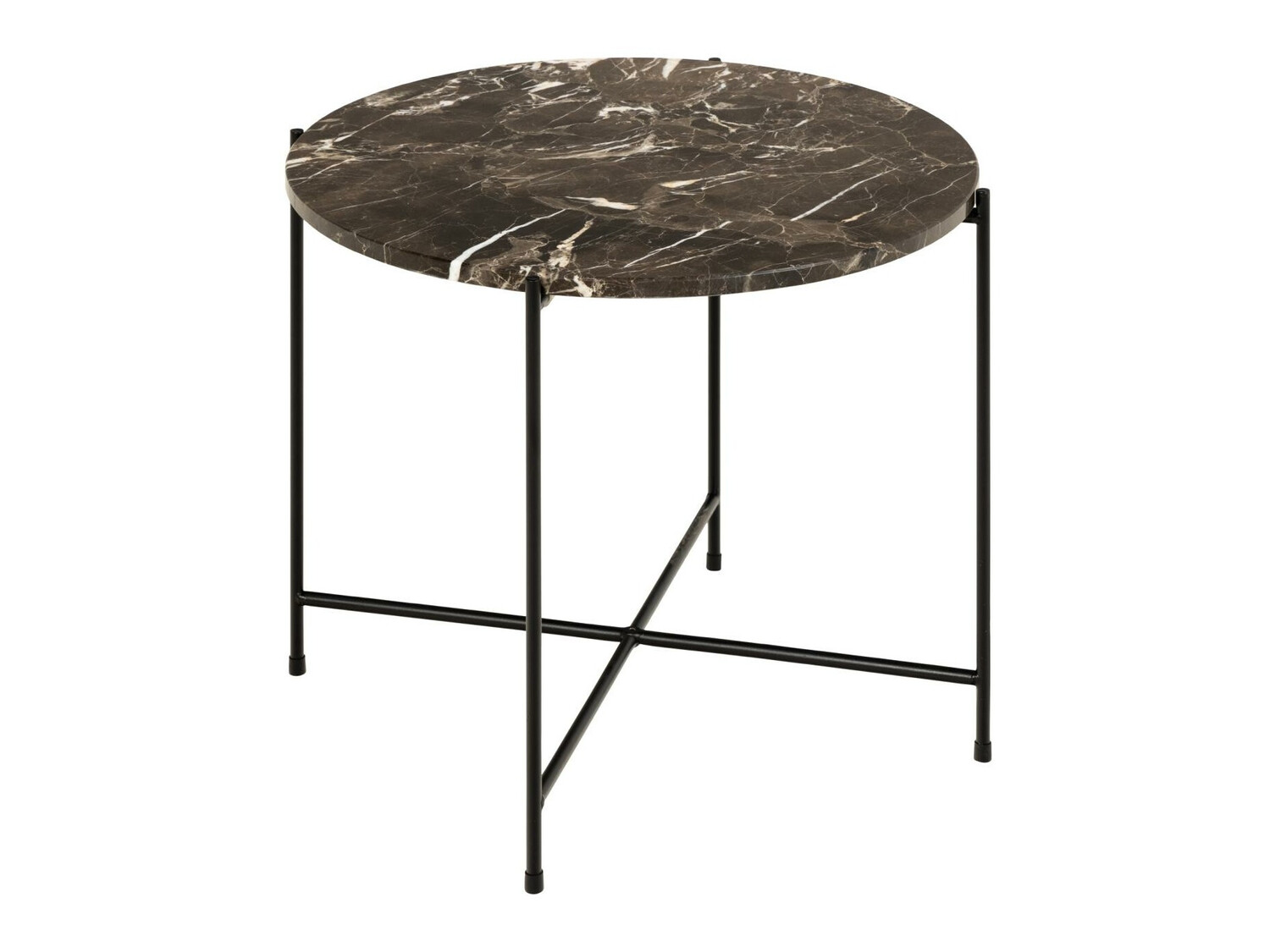 Mesa lateral Norsica 608 (Mármore marrom + Preto)