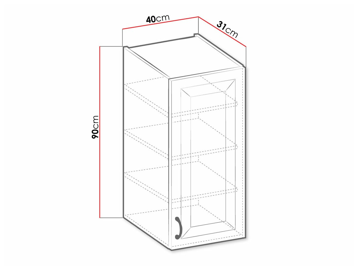 Armário modular suspenso Retro White 127