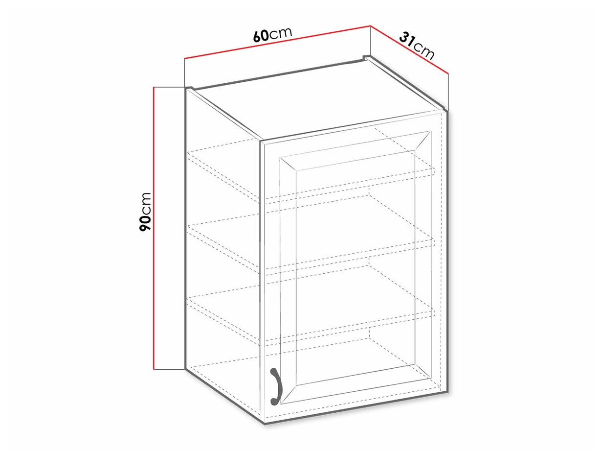 Armário modular suspenso Retro White 136