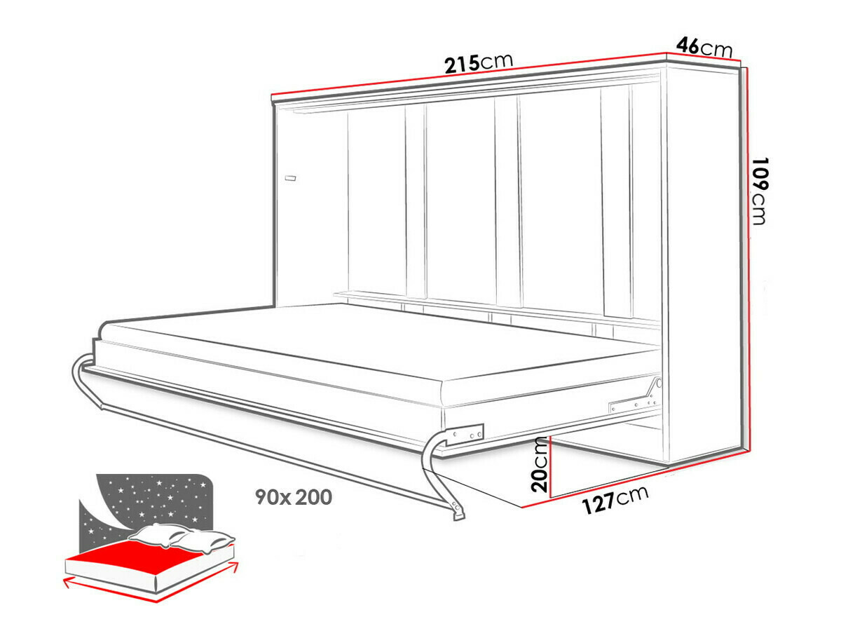 Cama rebatível Concept Pro Lenart Levfere 109 (Branco)