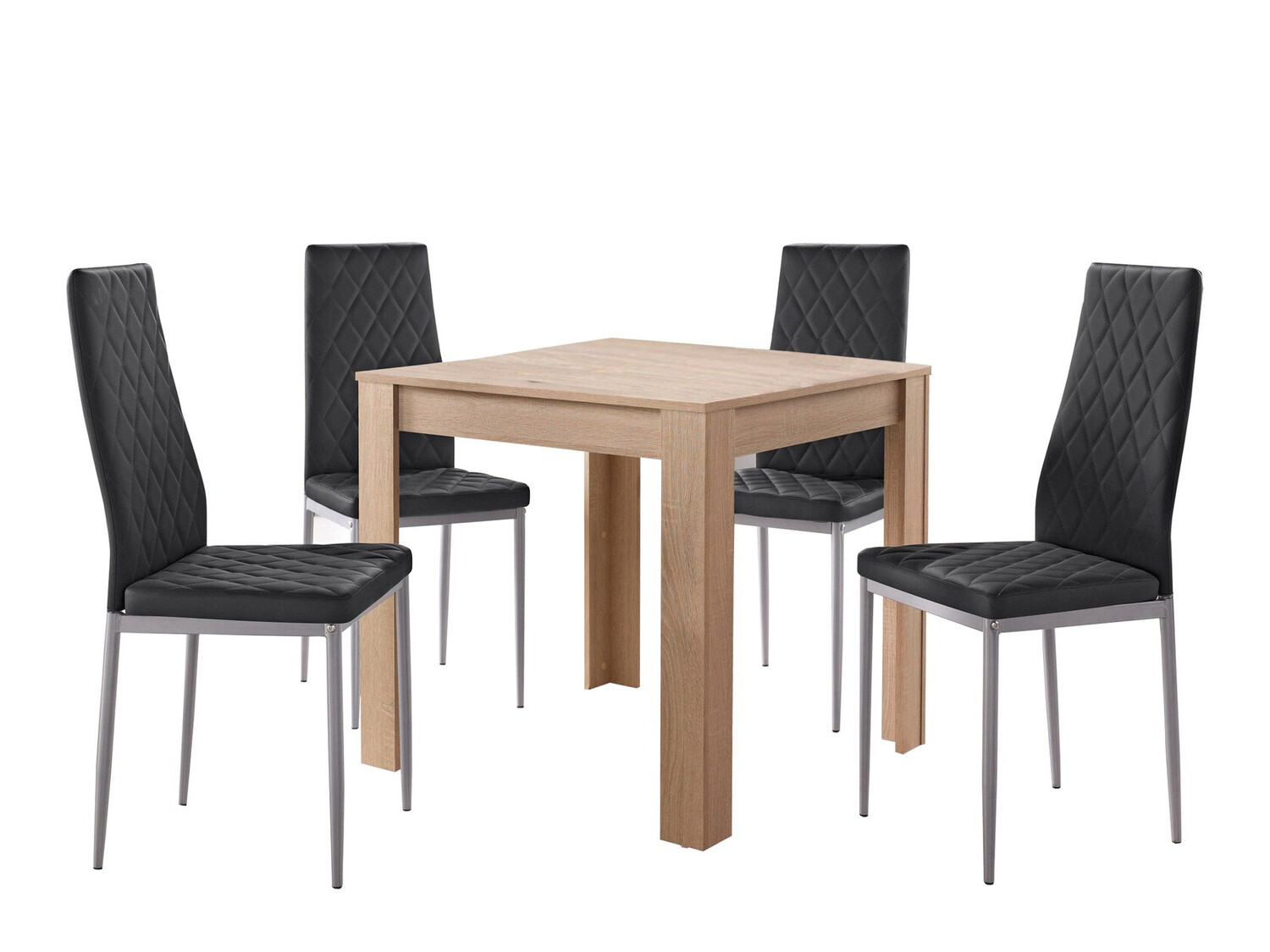 Conjunto para refeições Denton 1132 (Preto + Carvalho)