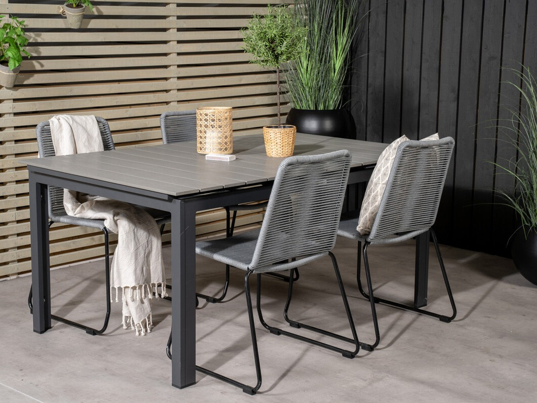 Conjunto de mesa e cadeiras Dallas 3506 (Cinzento)