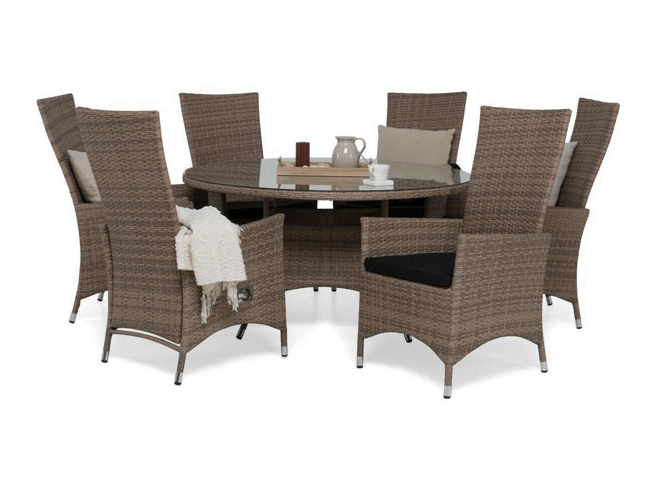 Conjunto de mesa e cadeiras Comfort Garden 1385 (Castanho)