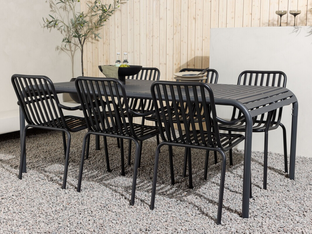 Conjunto de mesa e cadeiras Dallas 3541 (Preto)