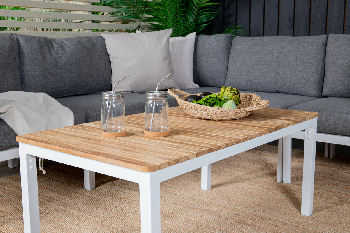 Mesa para o exterior Dallas 775 (Branco + Teca)