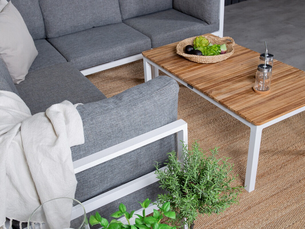 Mesa para o exterior Dallas 775 (Branco + Teca)