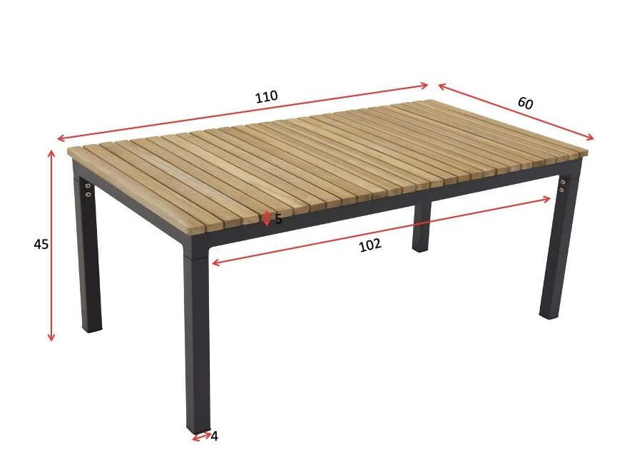 Mesa para o exterior Dallas 775 (Branco + Teca)