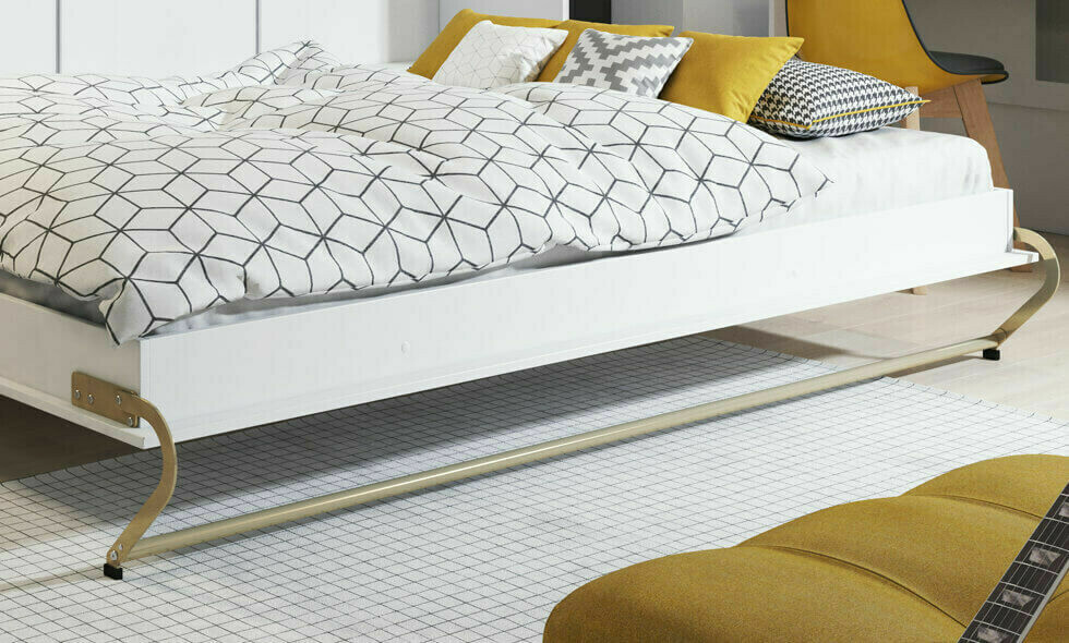Cama rebatível Concept Pro Lenart IV (Branco + Branco brilhante)