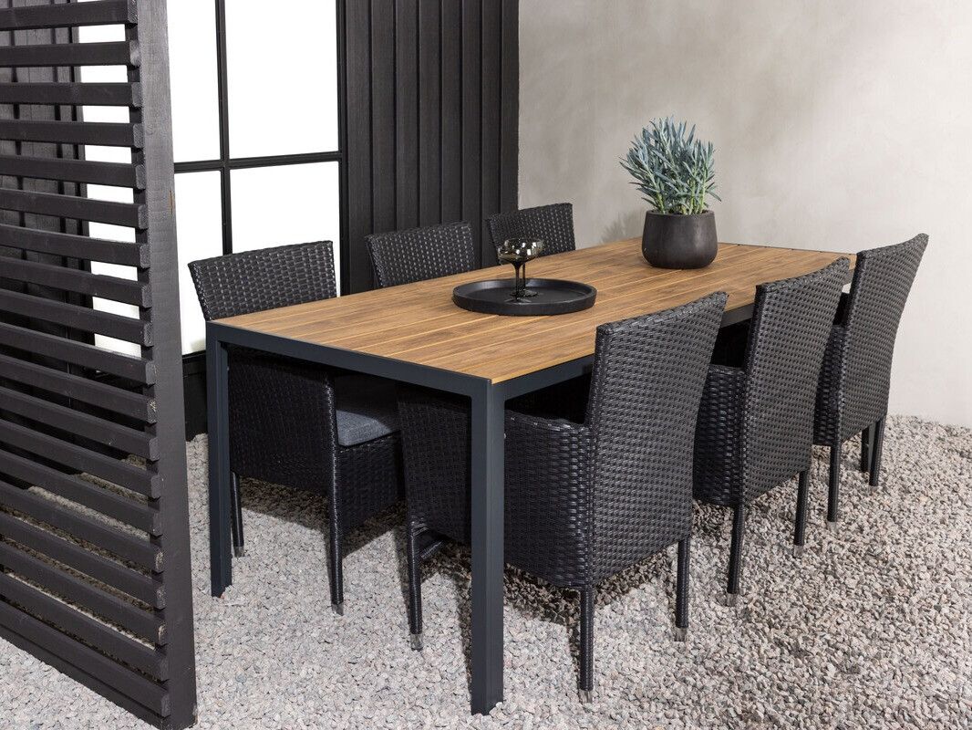 Conjunto de mesa e cadeiras Dallas 3626 (Preto)