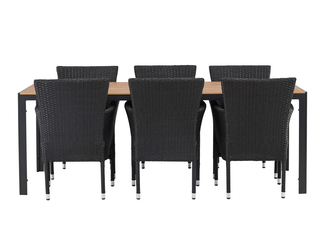Conjunto de mesa e cadeiras Dallas 3626 (Preto)