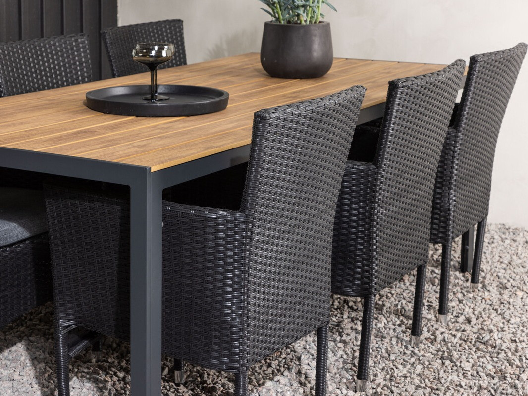 Conjunto de mesa e cadeiras Dallas 3626 (Preto)