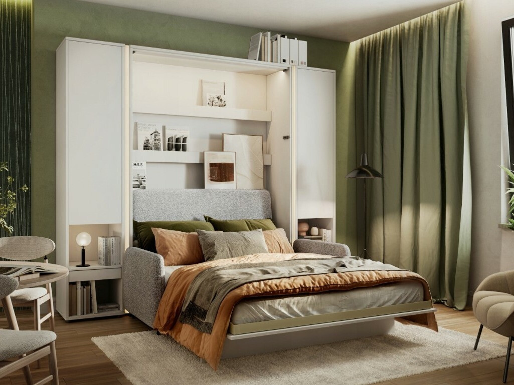 Cama rebatível Concept Pro Lenart VII (Branco brilhante + Cinzento)