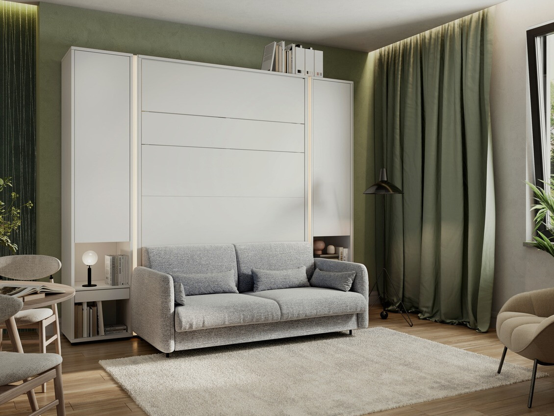 Cama rebatível Concept Pro Lenart VII (Branco + Cinzento)