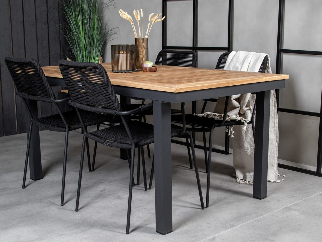 Conjunto de mesa e cadeiras Dallas 3651 (Preto)