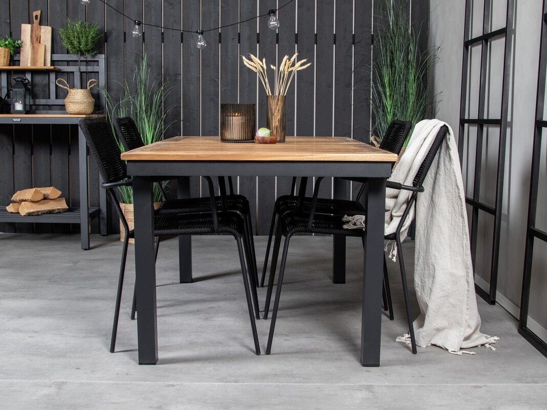 Conjunto de mesa e cadeiras Dallas 3651 (Preto)