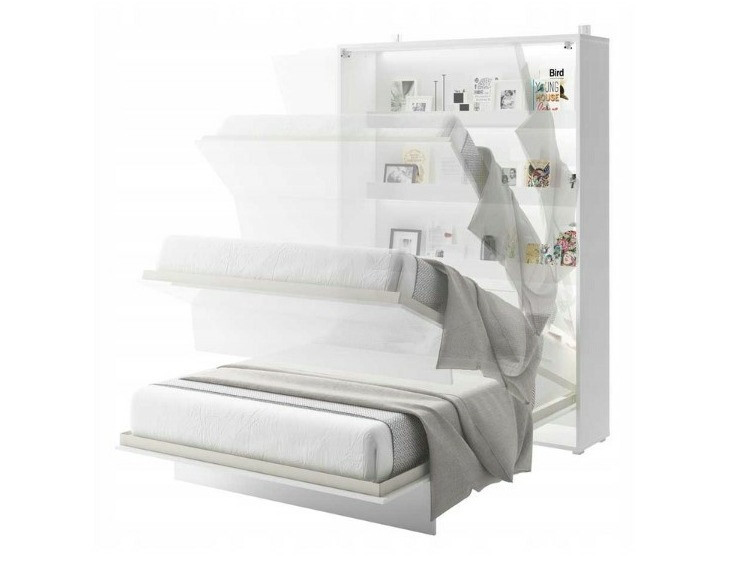 Conjunto de mobiliário Concept Pro Lenart VI (Branco brilhante + Branco + Azul)