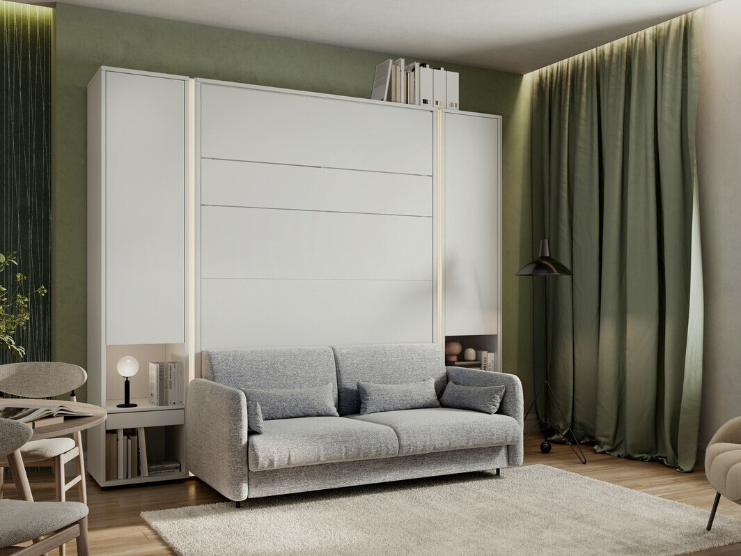 Conjunto de mobiliário Concept Pro Lenart VI (Branco + Cinzento)