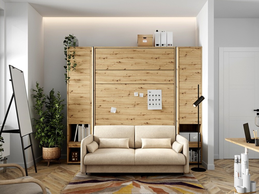 Conjunto de mobiliário Concept Pro Lenart VI (Carvalho Artisan + Bege)