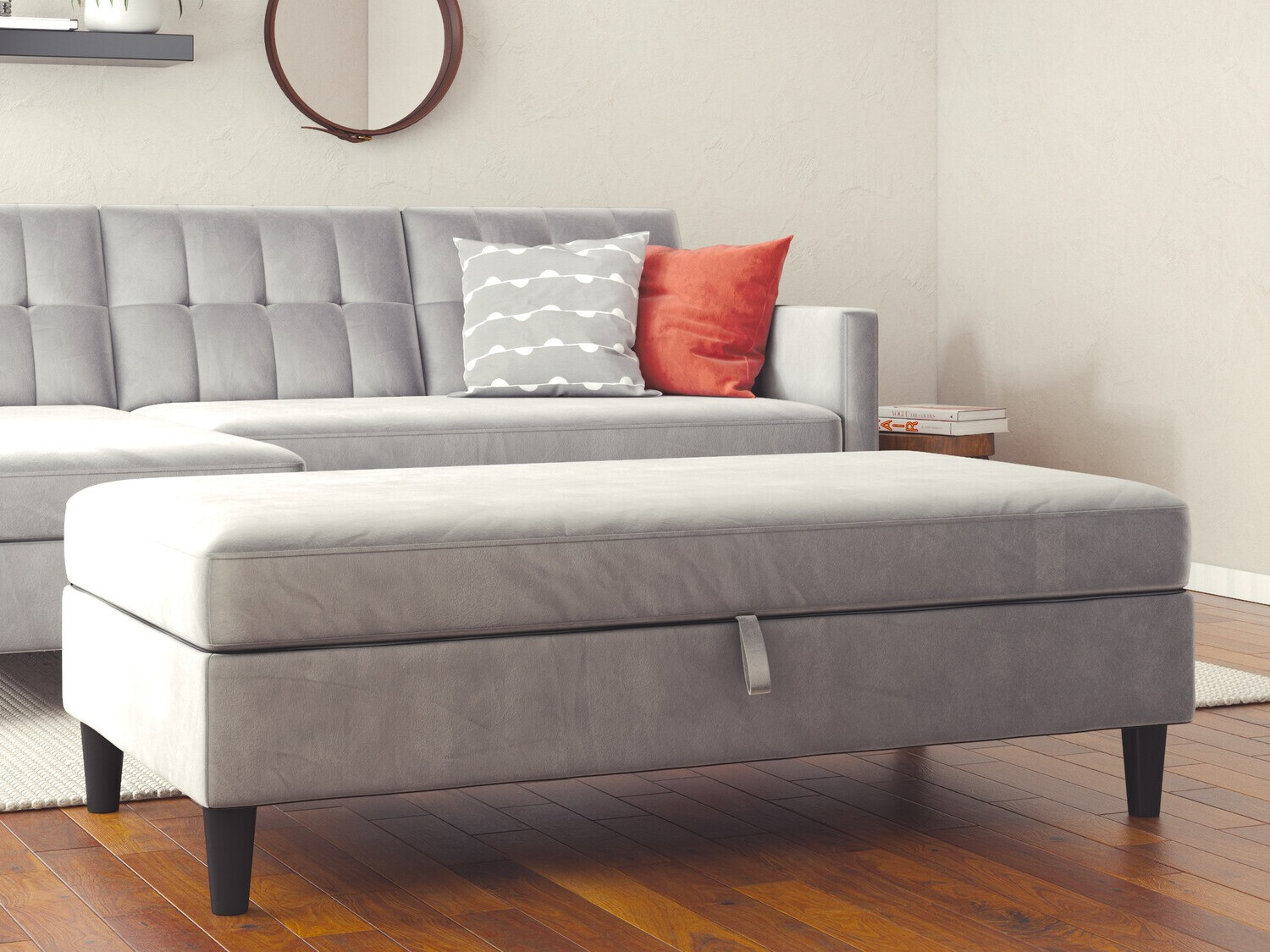 Banco estofado Tulsa 536 (Cinzento claro)