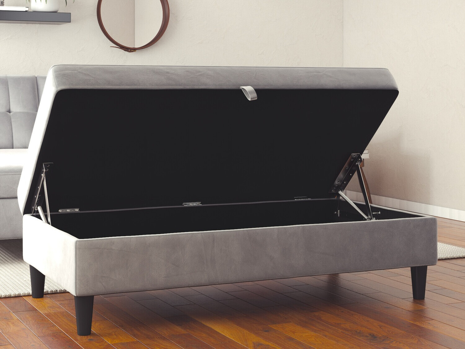 Banco estofado Tulsa 536 (Cinzento claro)