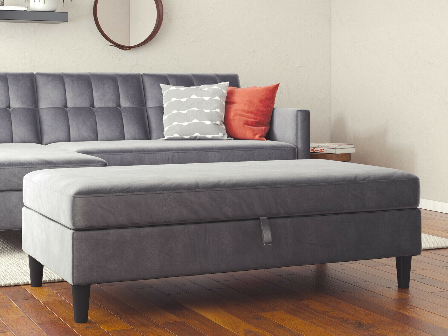 Banco estofado Tulsa 536 (Cinzento)