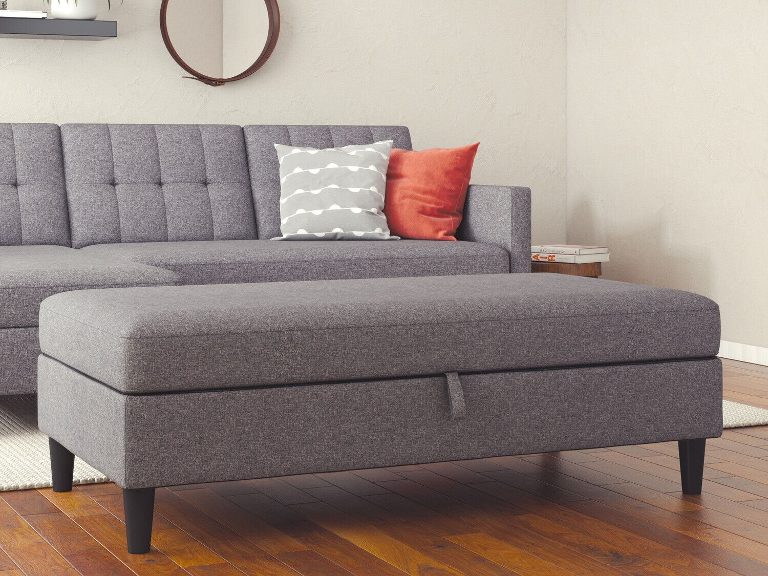 Banco estofado Tulsa 537 (Cinzento claro)