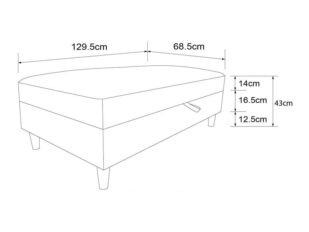 Banco suave Tulsa 537 (Cinzento)
