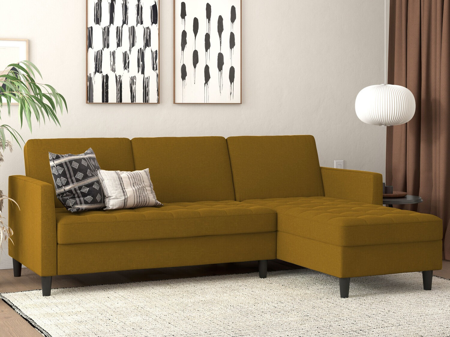 Sofá de canto Tulsa 541 (Amarelo escuro)