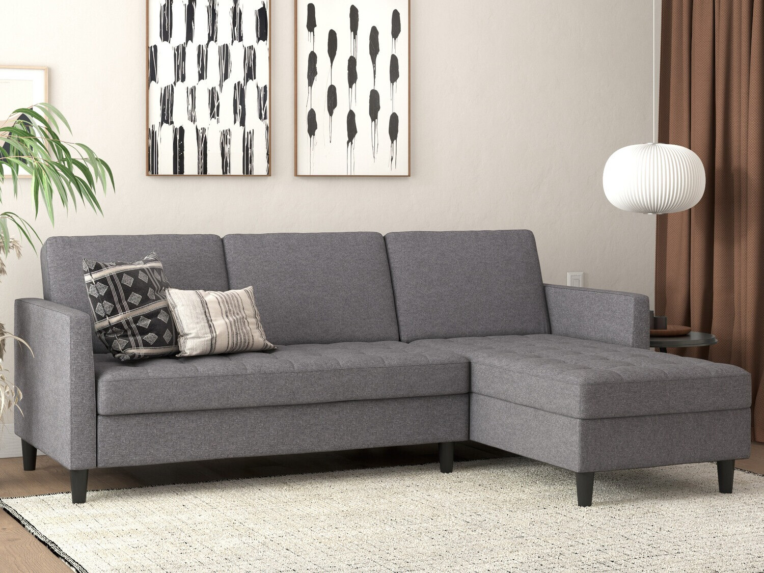 Sofá de canto Tulsa 541 (Cinzento escuro)