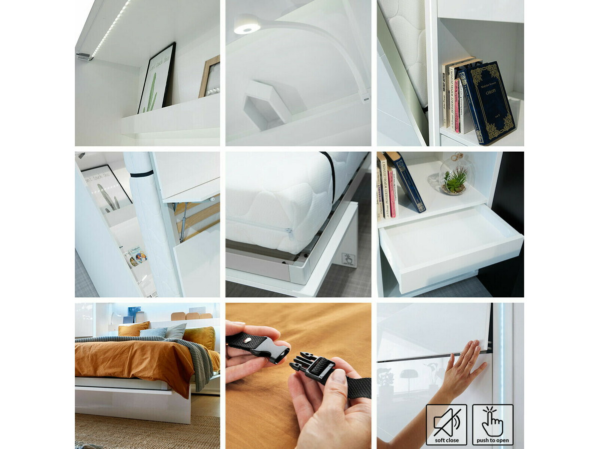 Cama rebatível Concept Pro Lenart Levfere 102 (Branco)