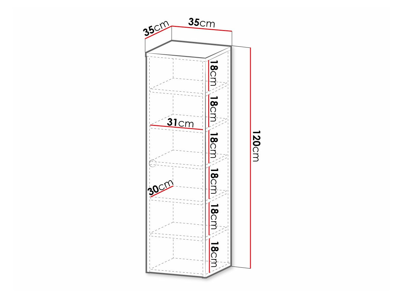 Armário montado na parede para casa de banho Merced P100 (Branco)