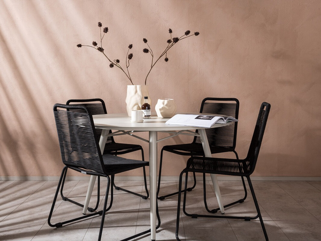 Conjunto de mesa e cadeiras Dallas 3510 (Preto)