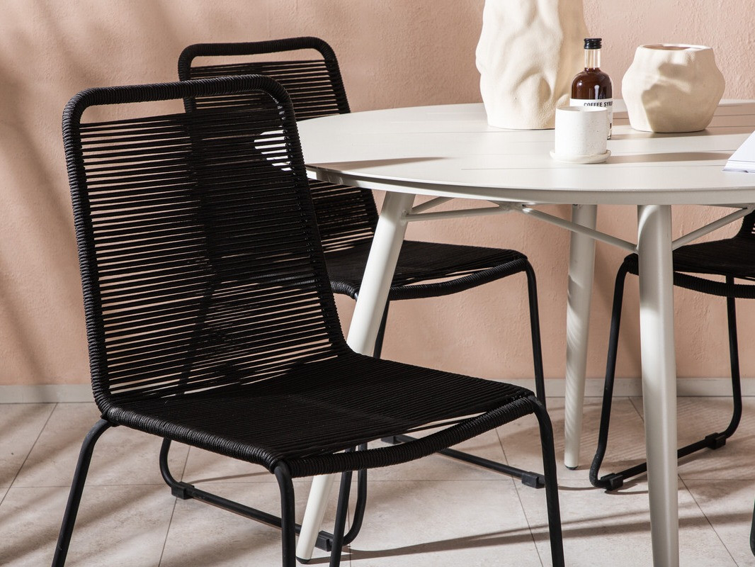 Conjunto de mesa e cadeiras Dallas 3510 (Preto)