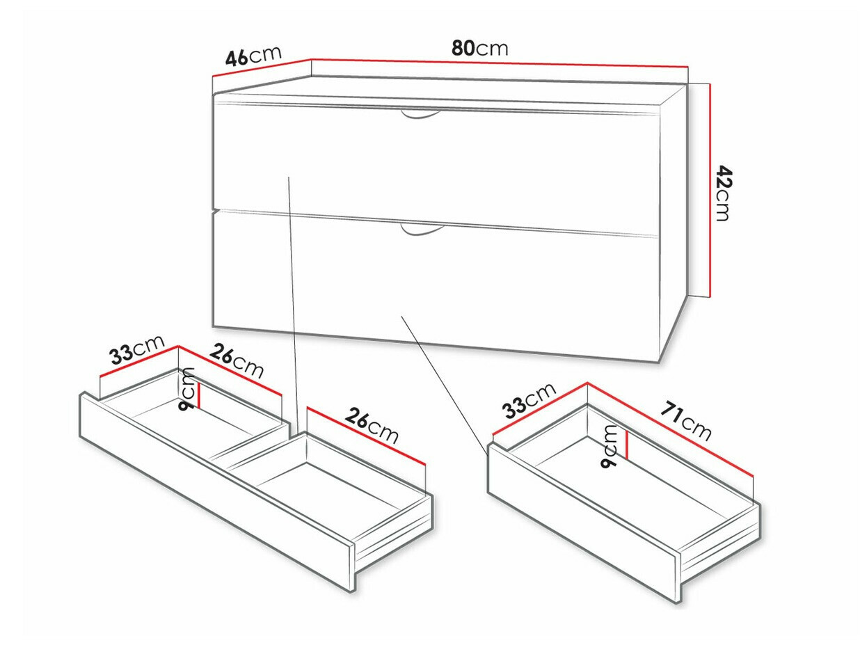 Armário suspenso para casa de banho para lavatório Matrix (Branco)