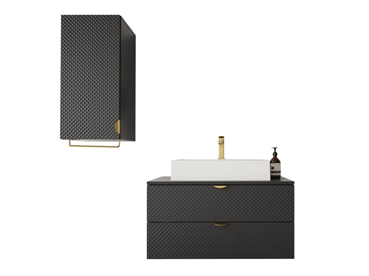 Conjunto para casa de banho Fenenou 105 (Preto)