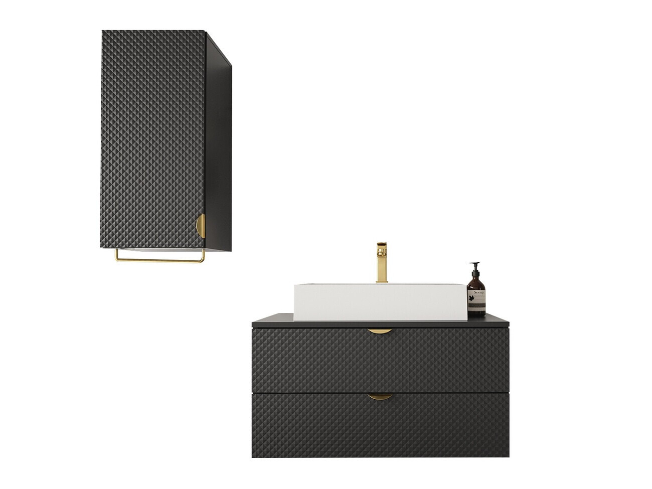 Conjunto para casa de banho Fenenou 105 (Preto)