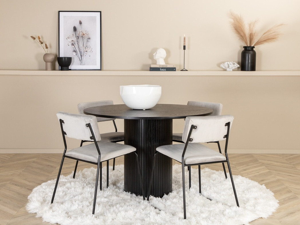 Conjunto para refeições Dallas 3084 (Cinzento + Preto)