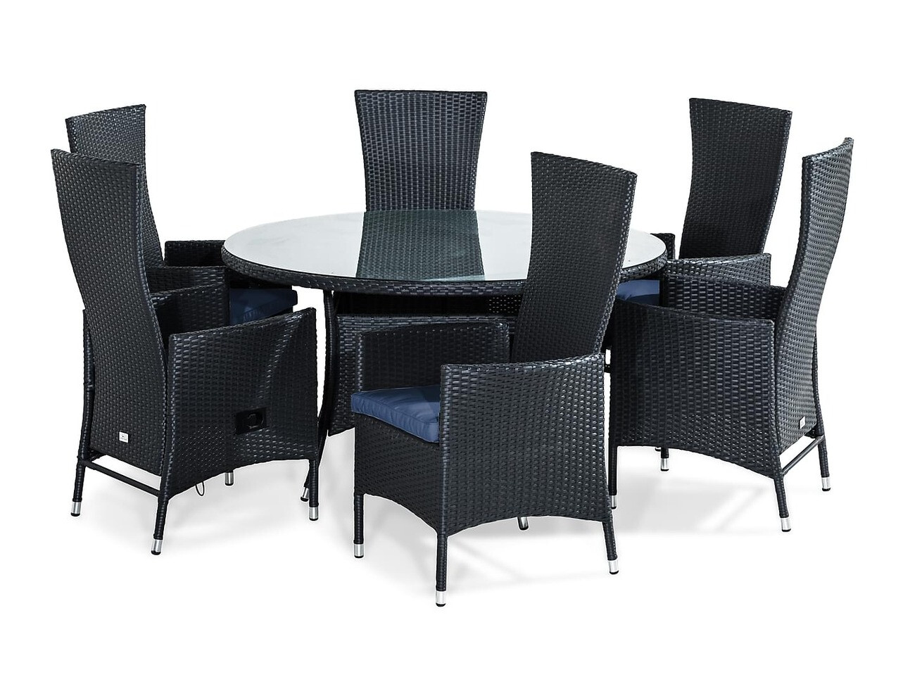 Conjunto de mesa e cadeiras Comfort Garden 1395 (Preto + Azul)