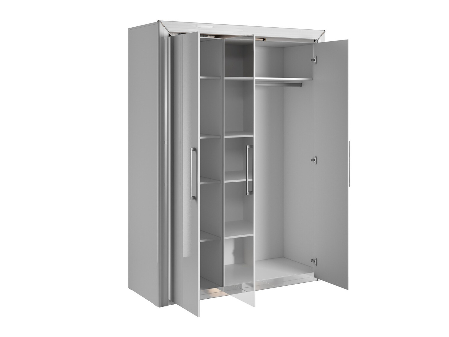 Roupeiro Levrema 105 (Branco + Prata)