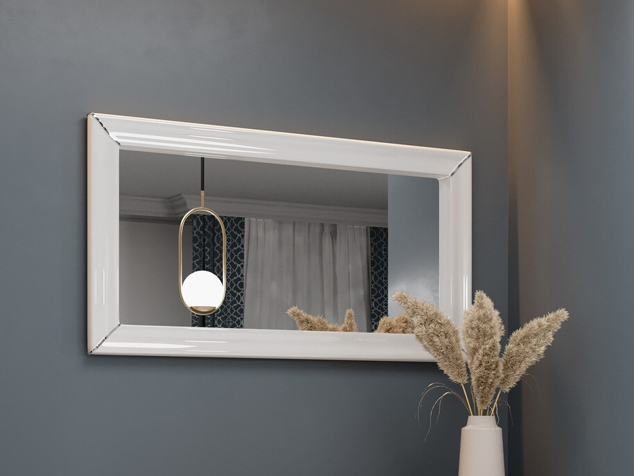 Espelho Levrema 107 (Branco + Prata)