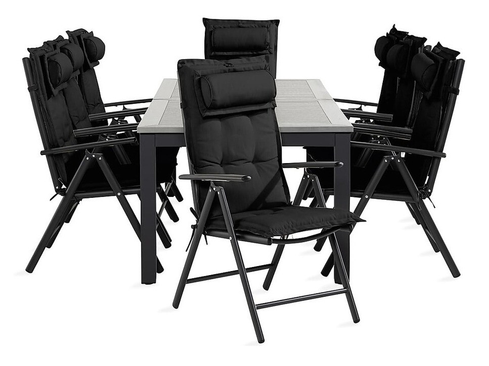 Conjunto de mesa e cadeiras Comfort Garden 1504 (Preto)