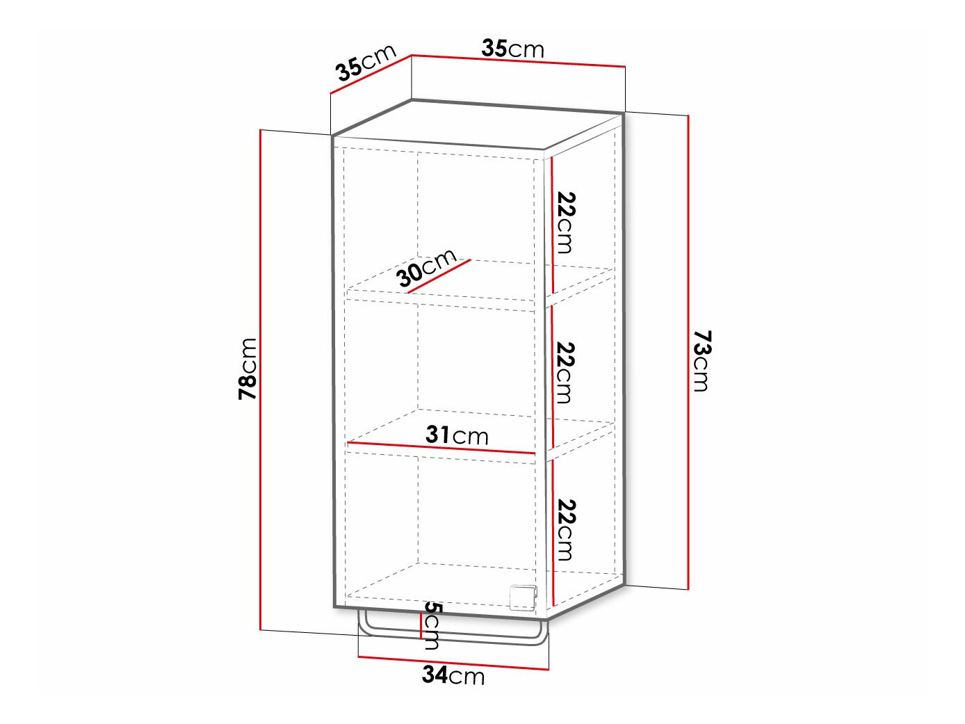 Armário montado na parede para casa de banho Panium I (Branco)