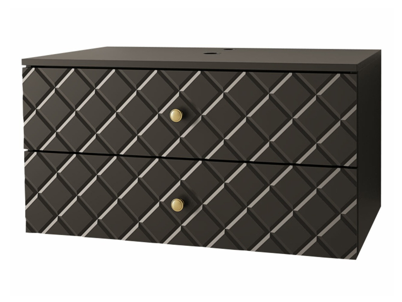 Armário suspenso para casa de banho para lavatório Mircalu 100 (Preto)