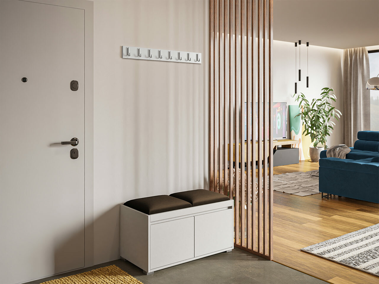 Conjunto para corredor Comfivo Pinus I (Branco + Manila 04)