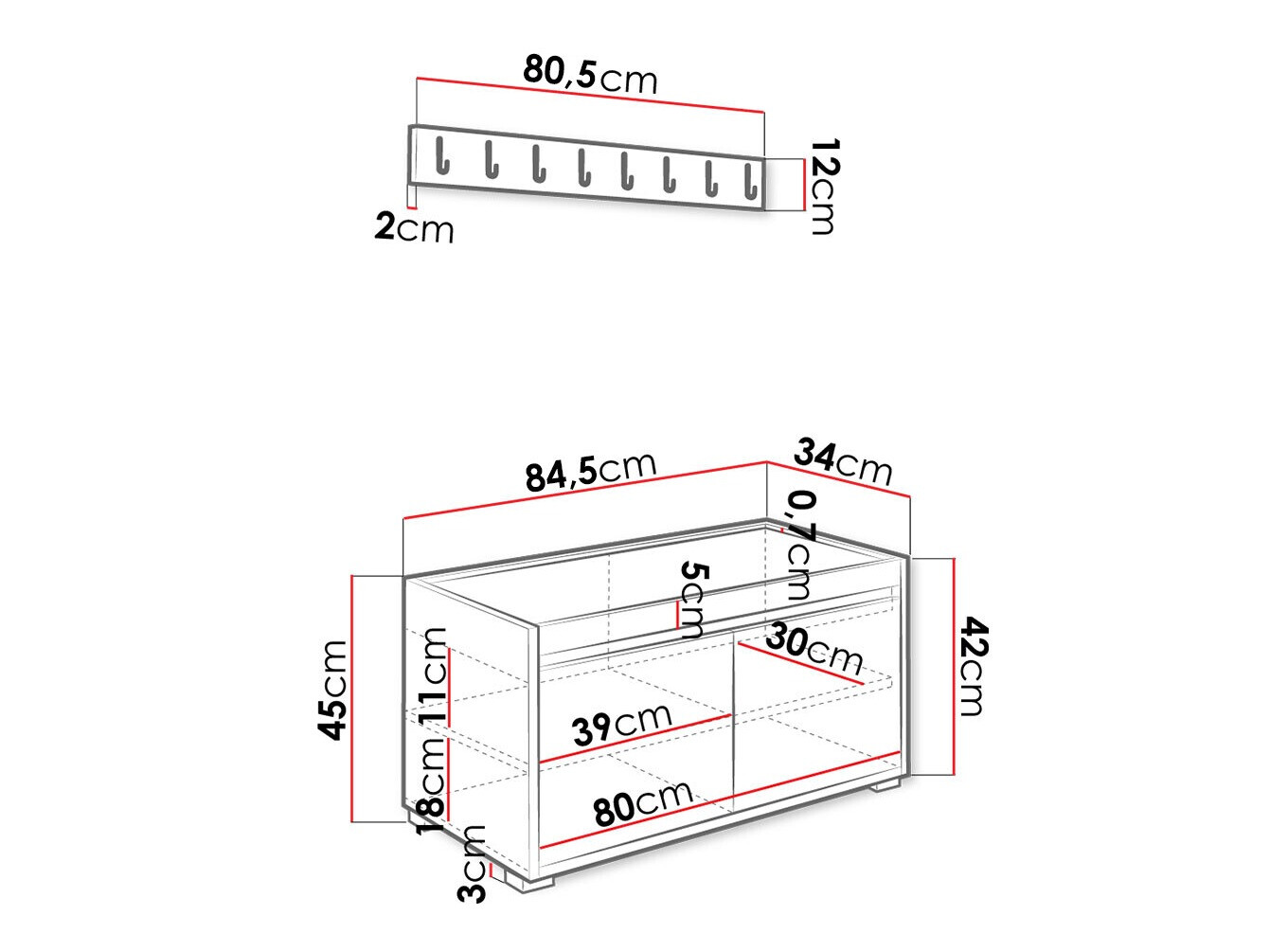Conjunto para corredor Comfivo Pinus I (Branco + Manila 04)
