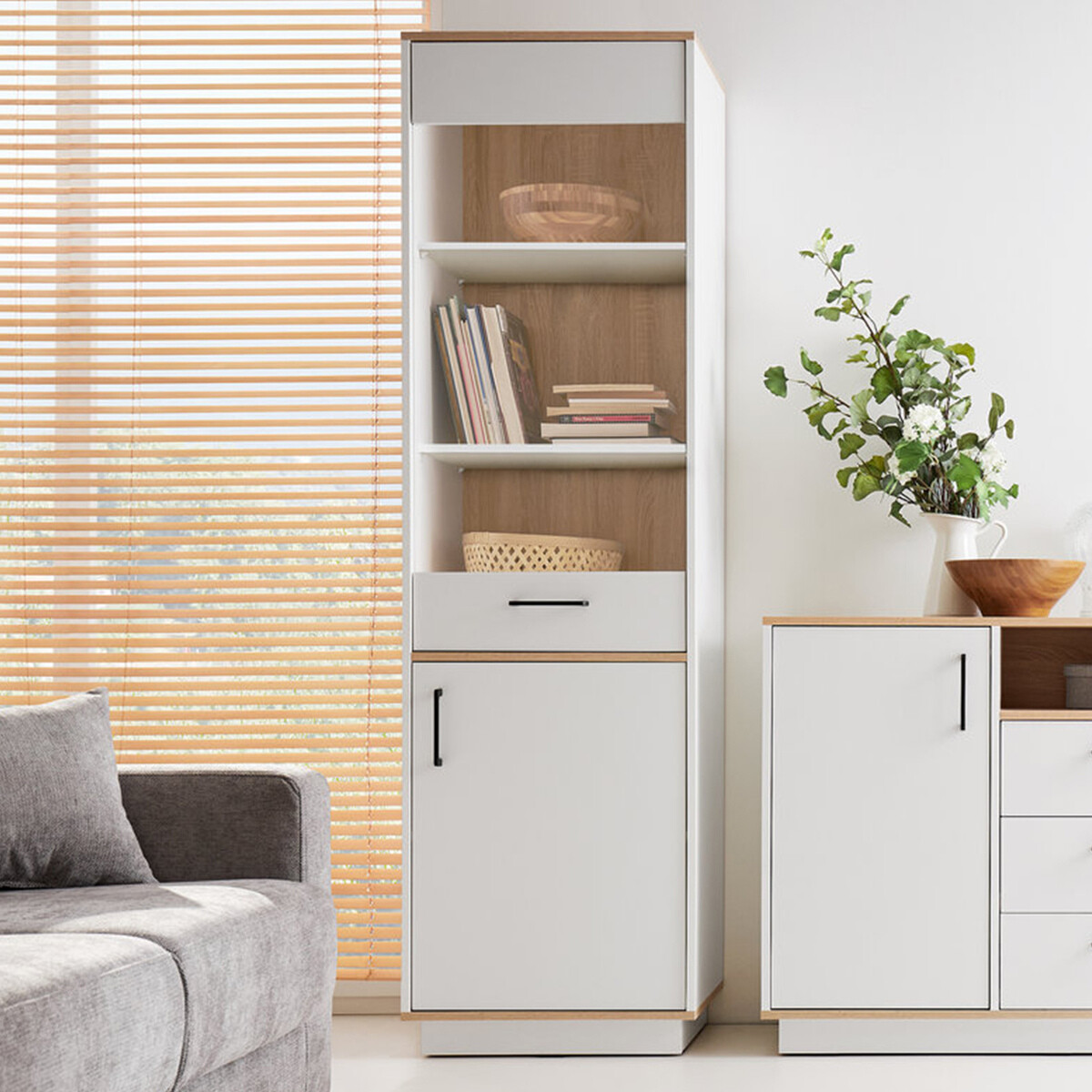 Estante Omaha T118 (Carvalho claro + Branco)