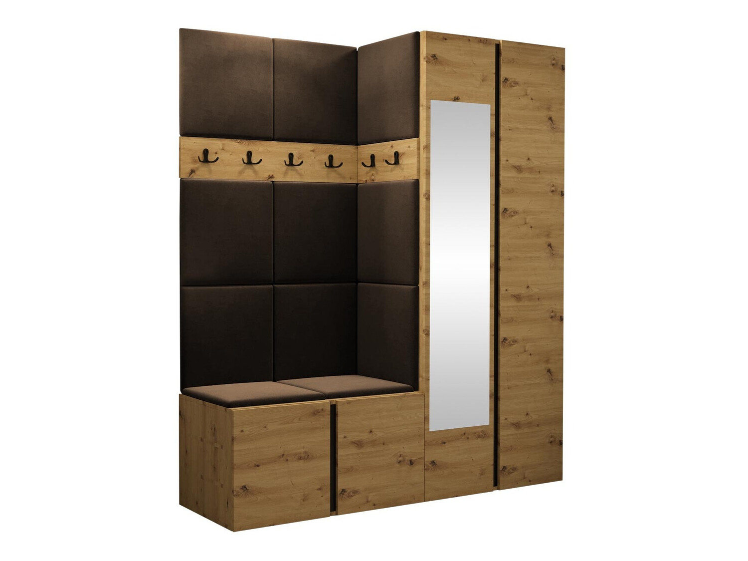 Conjunto para corredor Pinis X (Carvalho Artisan)